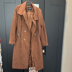 GUESS Women's Tan Double-Breasted Trench Coat- never worn brand new